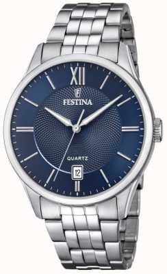 Festina | roestvrijstalen armband voor heren | blauwe wijzerplaat | F20425/2