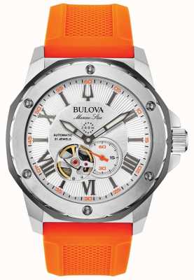 Bulova | heren | mariene ster | automatisch | oranje rubberen band | 98A226