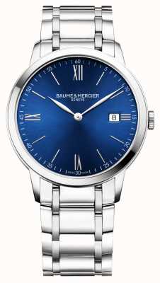 Baume & Mercier Classima quartz (40 mm) blauwe sunray wijzerplaat / roestvrijstalen armband M0A10382