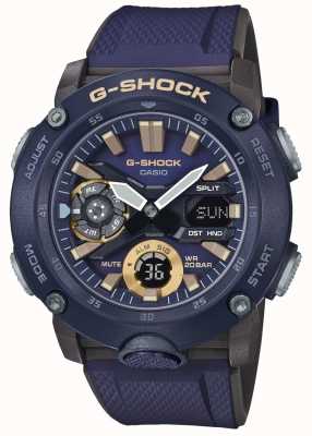 Casio | g-shock carbon core wereldtijd | blauwe rubberen band | GA-2000-2AER