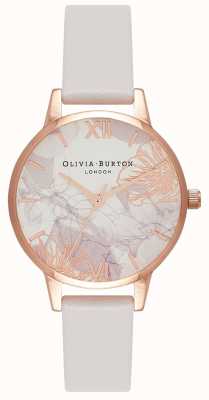 Olivia Burton | dames | abstracte bloemen | blush leren band | OB16VM12