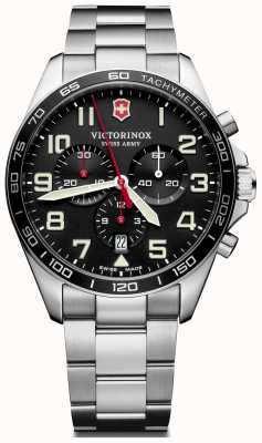 Victorinox Swiss Army | veldkracht | chronograaf | roestvrijstalen armband | zwarte wijzerplaat | 241855