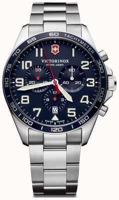 Victorinox Swiss Army | veldkracht | roestvrijstalen armband | blauwe chronograaf wijzerplaat | 241857