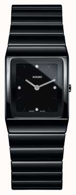 RADO Ceramica diamanten vierkante wijzerplaat zwarte keramische armband horloge R21702702