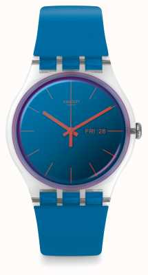 Swatch ​nieuwe heer | polablauw horloge | blauwe siliconen band | SUOK711