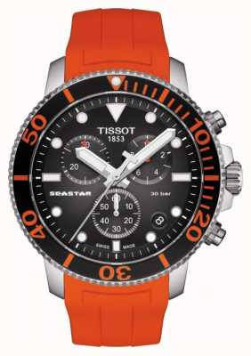 Tissot | seastar 1000 chronograaf | oranje riem | 300m T1204171705101