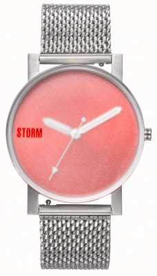 STORM ​new blast v2 mesh rood | zilveren mesh armband | rode wijzerplaat | 47457/R