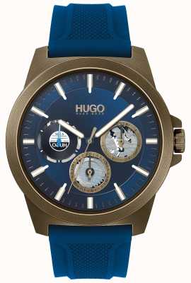 HUGO #draai | blauwe rubberen band | blauwe wijzerplaat 1530130