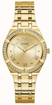 Guess | dameskosmo | goudkleurige stalen armband | gouden wijzerplaat | GW0033L2
