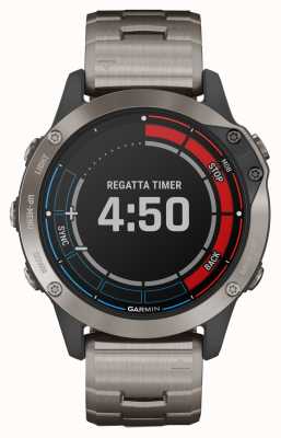 Garmin Quatix 6 saffier | titanium grijze band gps marine horloge 010-02158-95