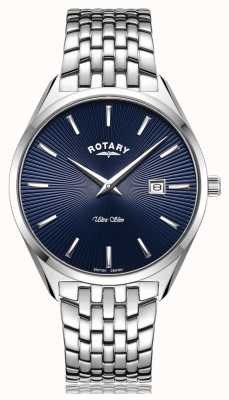 Rotary Ultraslank horloge met zilverblauwe wijzerplaat GB08010/05
