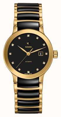 RADO Heren centrix automatische diamanten zwarte en gouden pvd-armband R30080762
