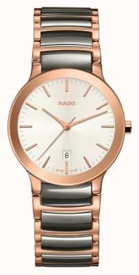 RADO Centrix's zwarte keramische roségouden pvd-vergulde armband voor dames R30555022