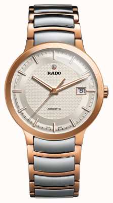 RADO Centrix l heren automatisch zilver / rose goud pvd vergulde armband zilveren wijzerplaat R30953123