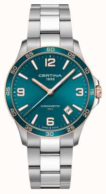 Certina Ds-8 | roestvrijstalen armband | groene wijzerplaat | kwarts C0338512109700