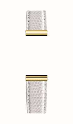 Herbelin Antarès verwisselbare horlogeband - iguana structuur wit leer / goud pvd - alleen band BRAC.17048.19/P