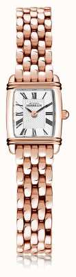 Herbelin Art deco | dames rosé vergulde stalen armband | witte wijzerplaat | romeins cijfer| 17438/PR08B