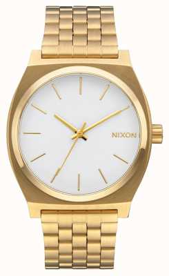 Nixon Tijdteller | goud / wit | gouden ip-armband | witte wijzerplaat A045-508-00