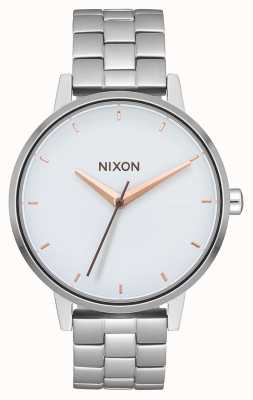 Nixon Kensington | zilver / wit / roségoud | roestvrijstalen armband | witte wijzerplaat A099-3029-00