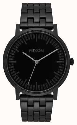 Nixon Porter | helemaal zwart | zwarte ip stalen armband | zwarte wijzerplaat A1057-001-00