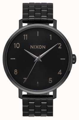 Nixon Pijl | helemaal zwart | zwarte ip stalen armband | zwarte wijzerplaat A1090-001-00