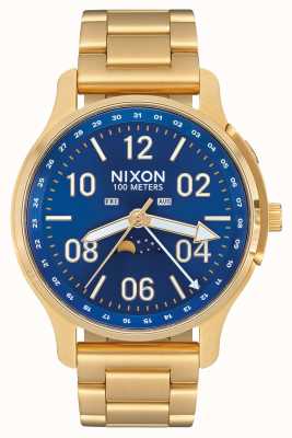 Nixon Ascender | alle goud / blauwe zonnestraal | goud ip staal | blauwe wijzerplaat A1208-2735-00