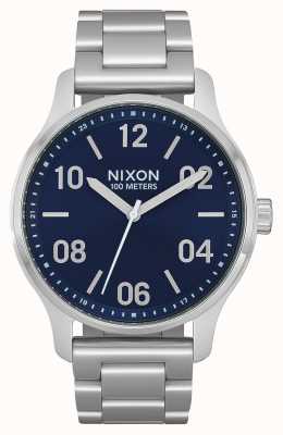 Nixon Patrouille | navy / zilver | roestvrijstalen armband | blauwe wijzerplaat A1242-1849-00