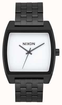 Nixon Tijd tracker | zwart / wit | zwarte ip stalen armband | witte wijzerplaat A1245-005-00