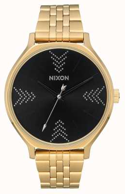 Nixon Kliek | goud / zwart / zilver | gouden ip stalen armband | zwarte wijzerplaat A1249-2879-00