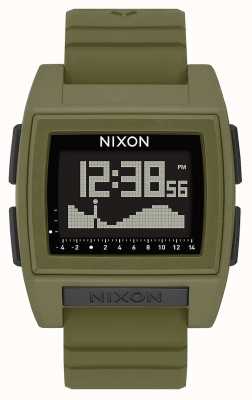 Nixon Base tij pro | overschot | digitaal | groene siliconen band A1307-1085-00