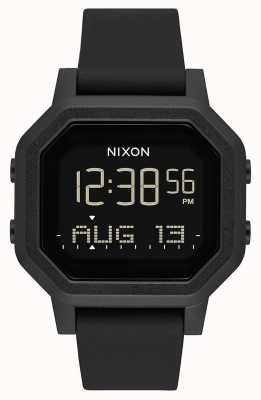 Nixon Sirene | helemaal zwart | digitaal | zwarte siliconen band A1311-001-00