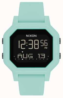 Nixon Sirene | aqua | digitaal | turquoise siliconen band A1311-2930-00