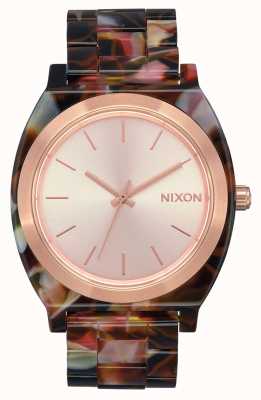 Nixon Tijdteller acetaat | rosé goud / roze schildpad | rosé gouden wijzerplaat A327-3233-00
