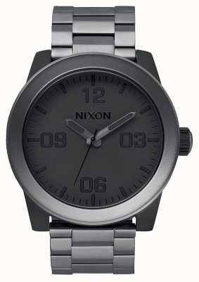 Nixon Korporaal ss | mat zwart / mat gunmetal | ip stalen armband | A346-1062-00