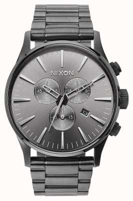 Nixon Sentry chrono | alle brons | gunmetal ip stalen armband | metalen wijzerplaat A386-632-00