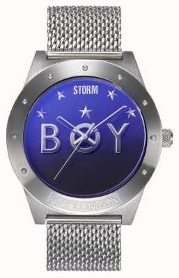STORM Boy star lazer blauw | beperkte editie | stalen mesh armband 47484/LB