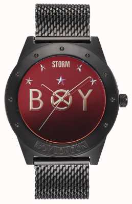 STORM Boy star leisteen lazer rood | beperkte editie | leisteen mesh armband 47484/SL/R