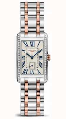 LONGINES Dolcevita roestvrijstalen rosé vergulde 18kt roze gouden kroon L52555797
