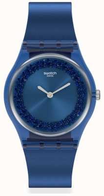 Swatch Sideral blauw | originele heer | blauwe siliconen band | blauwe wijzerplaat GN269