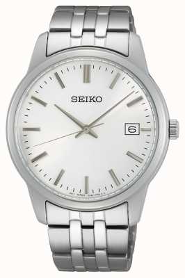 Seiko Kwarts voor heren | roestvrijstalen armband | zilveren wijzerplaat SUR397P1