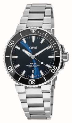 ORIS Aquis datum automatisch (41,5 mm) blauwe wijzerplaat / roestvrijstalen armband 01 733 7766 4135-07 8 22 05PEB