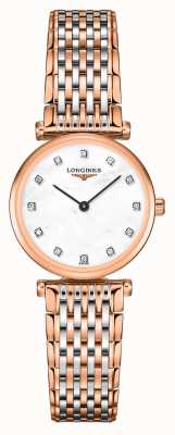 LONGINES Dames | la grande classique | diamanten wijzerplaat | tweekleurige stalen armband L42091977