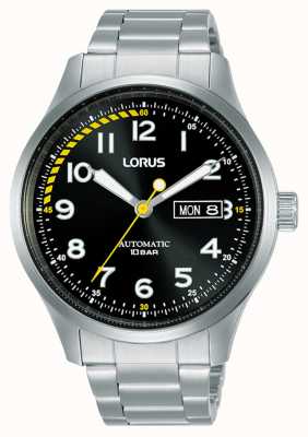 Lorus Heren | automatisch | zwarte wijzerplaat | roestvrijstalen armband RL457AX9