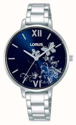 Lorus Dames | donkerblauwe sunray wijzerplaat | roestvrijstalen armband RG299SX9