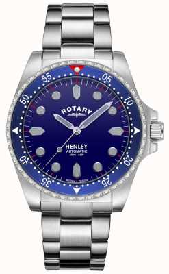 Rotary Heren | henley | automatisch | blauwe wijzerplaat | roestvrijstalen armband GB05136/05