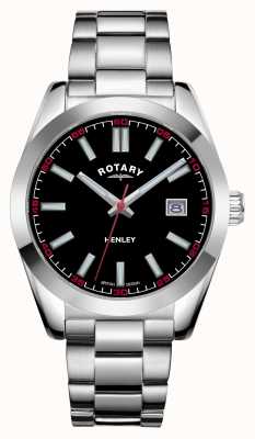 Rotary Heren | henley | zwarte wijzerplaat | roestvrijstalen armband GB05180/04