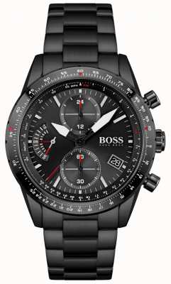 BOSS | heren | pilot editie | zwarte armband | zwarte chronograaf wijzerplaat | 1513854