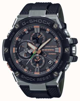 Casio G-steel luxe militair | zwarte kunststof band | zwarte wijzerplaat | Bluetooth GST-B100GA-1AER