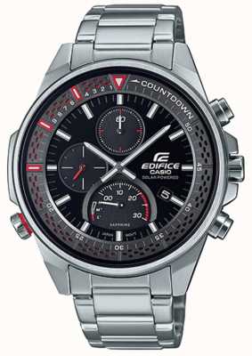 Casio Bouwwerk | slanke saffier chronograaf | roestvrij stalen armband EFS-S590D-1AVUEF