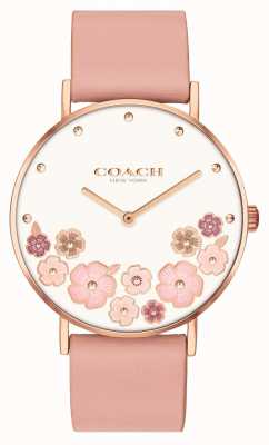 Coach Perry | roze kalfsleren damesriem | bloemen wijzerplaat 14503770